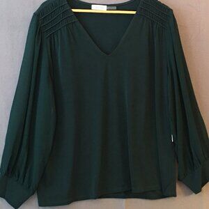 CALVIN KLEIN v-neck top in forest green - Size 2XL - NWT